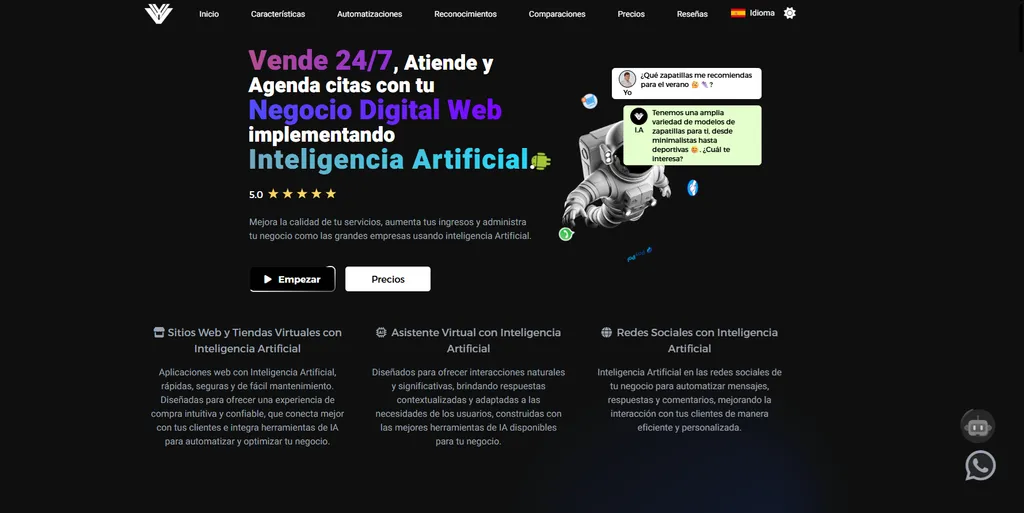 Ecommerce con Whatsapp CRM y Inteligencia Artificial SAAS